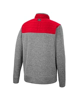 Men's Colosseum Gray, Scarlet Ohio State Buckeyes Putter Herringbone Full-Zip Jacket