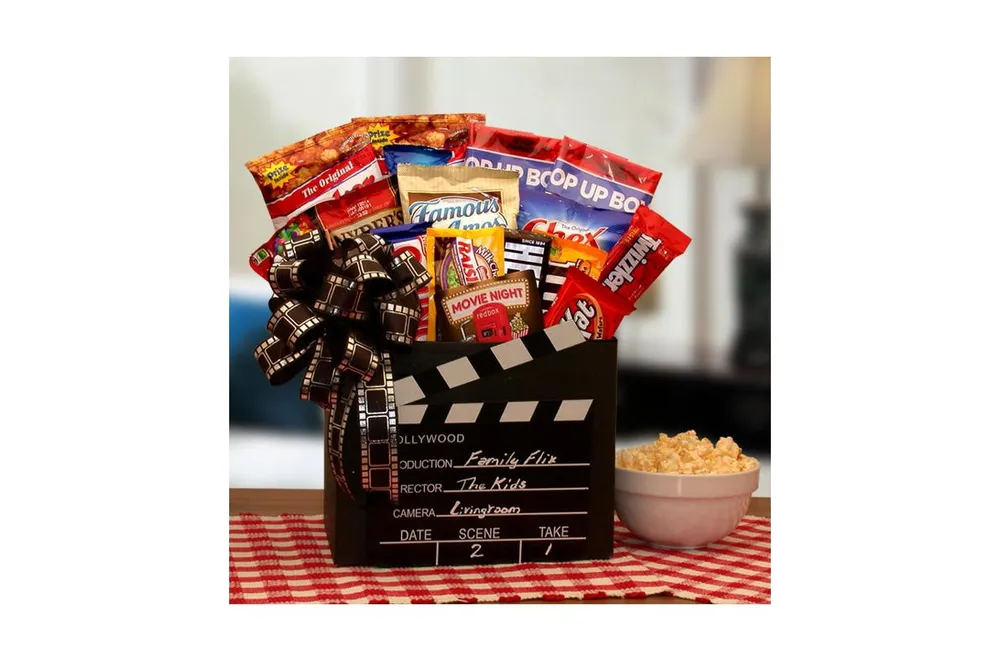 Gbds Family Flix Movie Gift Box - movie night gift baskets - movie night gift baskets for families