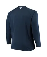 Men's Columbia Navy Michigan Wolverines Big and Tall Terminal Tackle Long Sleeve Omni-Shade T-shirt