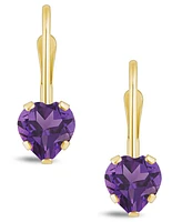 Macy's Gemstone Leverback Earrings 10K Yellow Gold