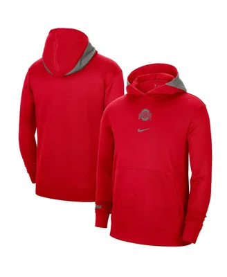 Men's Nike Scarlet Ohio State Buckeyes Team Basketball Spotlight Performance Pullover Hoodie