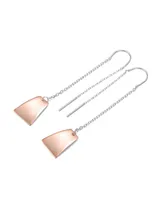 Genevive Stylish Sterling Silver with Rose Gold Plated Metals Dangling Earrings