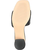 Journee Signature Women's Kellee Woven Block Heel Sandals