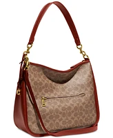 Coach Coated Canvas Signature Cary Shoulder Bag