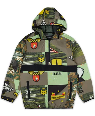 Reason Men's Military-Inspired Pullover Jacket