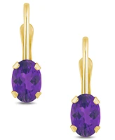 Macy's Gemstone Leverback Earrings 10K Yellow Gold