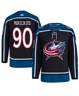 Men's adidas Elvis Merzlikins Black Columbus Blue Jackets Reverse Retro 2.0 Authentic Player Jersey