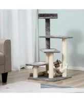 PawHut 40" Tall Feline 5-Level Revolving Step Tower Scratching Post