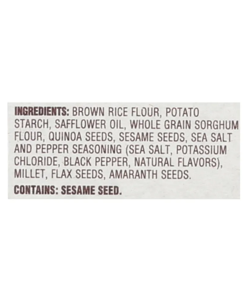 Back To Nature Crackers - Sea Salt and Cracked Black Pepper Rice - Case of 12