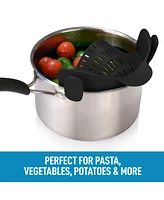Zulay Kitchen Adjustable Clip On Silicone Pot Strainer For Most Pots & Pans