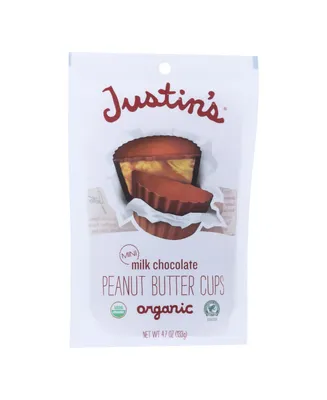 Justin's Nut Butter Peanut Butter Cups - Organic - Milk Chocolate - Mini - Case of 6
