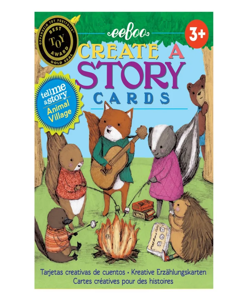 Eeboo Animal Village Create a Story Pre-Literacy Cards Set, 36 Cards