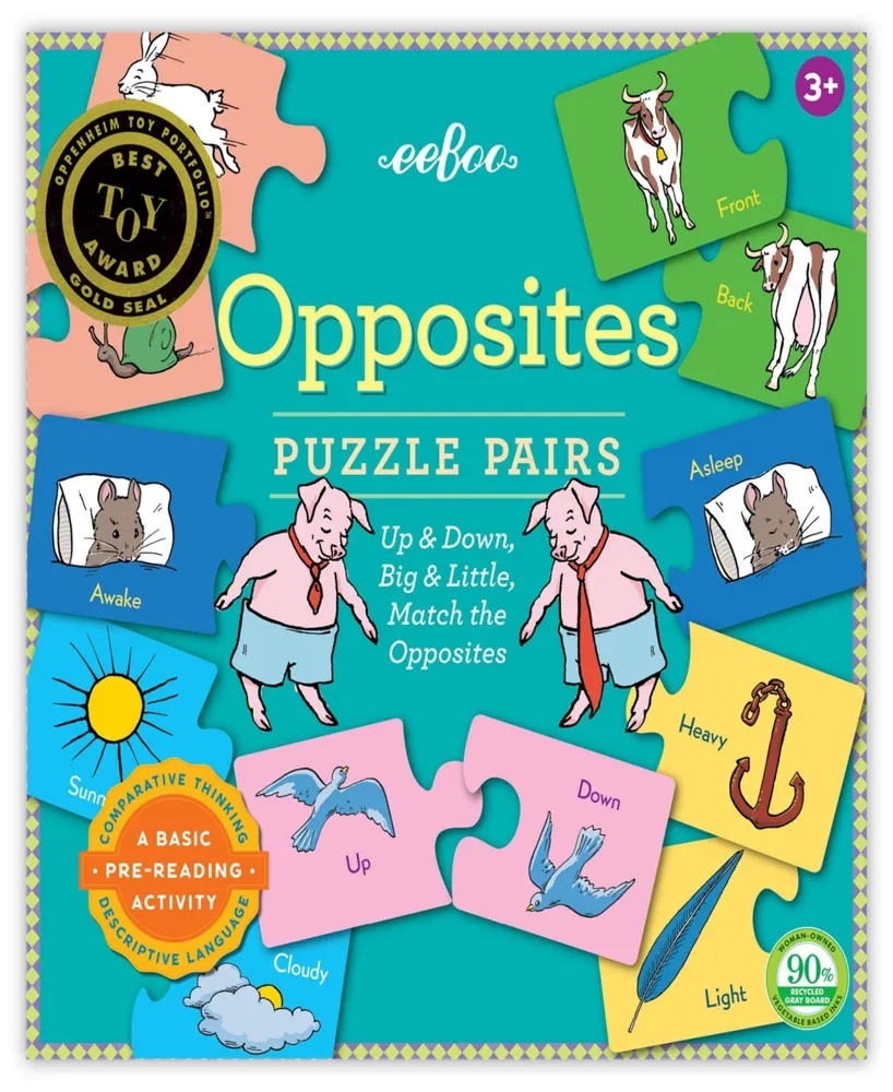 Eeboo Opposites Puzzle Set, 25 Pairs
