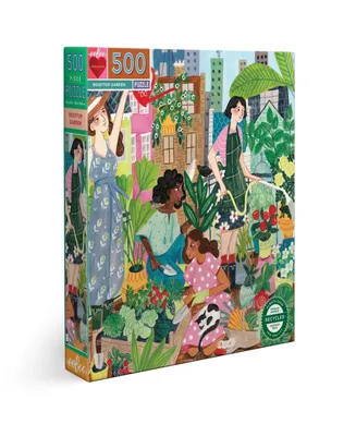 Eeboo Piece and Love Rooftop Garden Square Adult Jigsaw Puzzle Set, 500 Piece