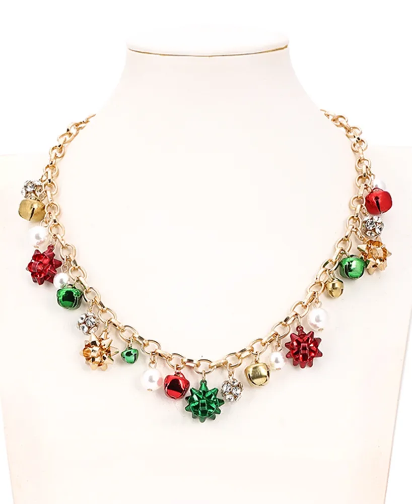 Holiday Lane Gold-Tone Garland Statement Necklace, 18" + 3" extender, Created for Macy's
