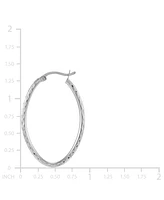 Giani Bernini Textured Oval Medium Hoop Earrings 35mm, Created for Macy's