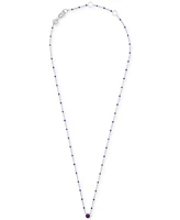 Birthstone Gemstone Necklace Sterling Silver, 16" + 2" extender