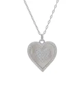 Macy's Mother of Pearl and Cubic Zirconia Heart Pendant