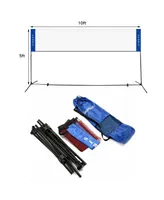 10FT Adjustable Badminton Net Set W/2 Shuttlecocks Portable Carry Bag