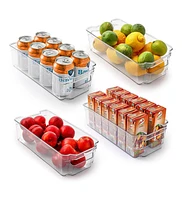 Zulay Kitchen 4 Pack Clear Fridge Organizers and Storage