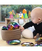 Learning Advantage Sensory Reflective Balls - Color Burst - Mirrored & Iridescent - Set of 4