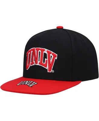 Big Boys Mitchell & Ness Black and Red Unlv Rebels Logo Bill Snapback Hat