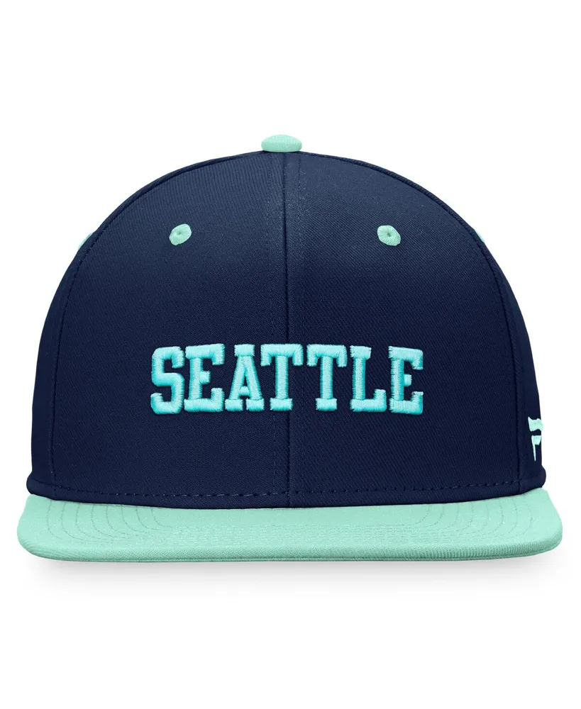 Men's Fanatics Deep Sea Blue, Light Blue Seattle Kraken Heritage City Two-Tone Snapback Hat