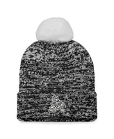 Women's Fanatics Black Arizona Coyotes Glimmer Cuffed Knit Hat with Pom