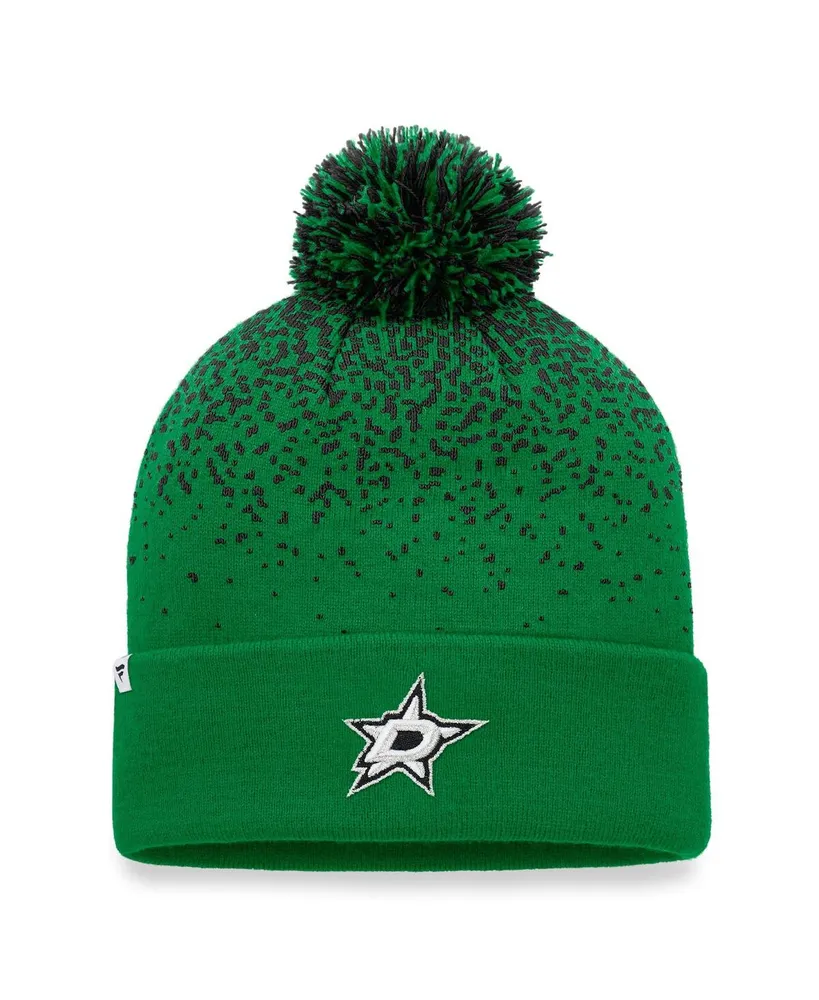 Men's Fanatics Kelly Green Dallas Stars Iconic Gradient Cuffed Knit Hat with Pom