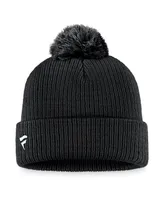 Men's Fanatics Black Winnipeg Jets Core Primary Logo Cuffed Knit Hat with Pom