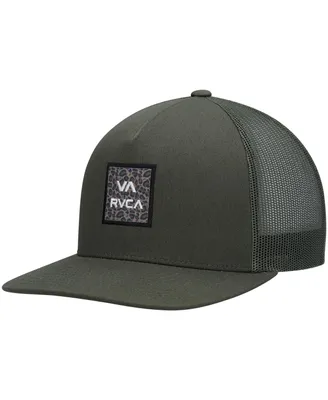 Men's Rvca Olive Wordmark Va Atw Print Trucker Snapback Hat