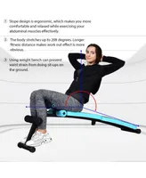 Costway Folding Weight Bench Adjustable Sit-up Board Curved Decline Bench