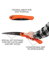Bahco Folding Outdoor Garden X17 Pruning Metal Hand Saw, Orange, 15.5"