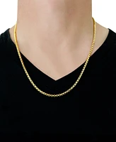 Large Rounded Box-Link 24" Chain Necklace (3.5mm) in 14k Gold