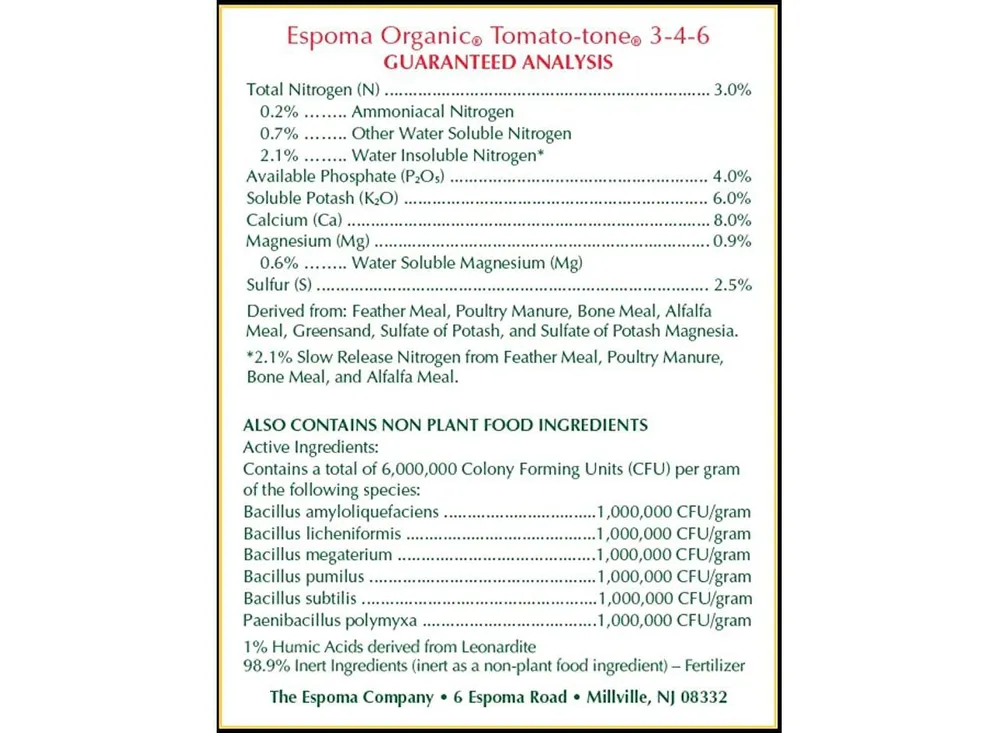 Espoma Organic Tomato Tone Vegetable Food, 4 Pounds