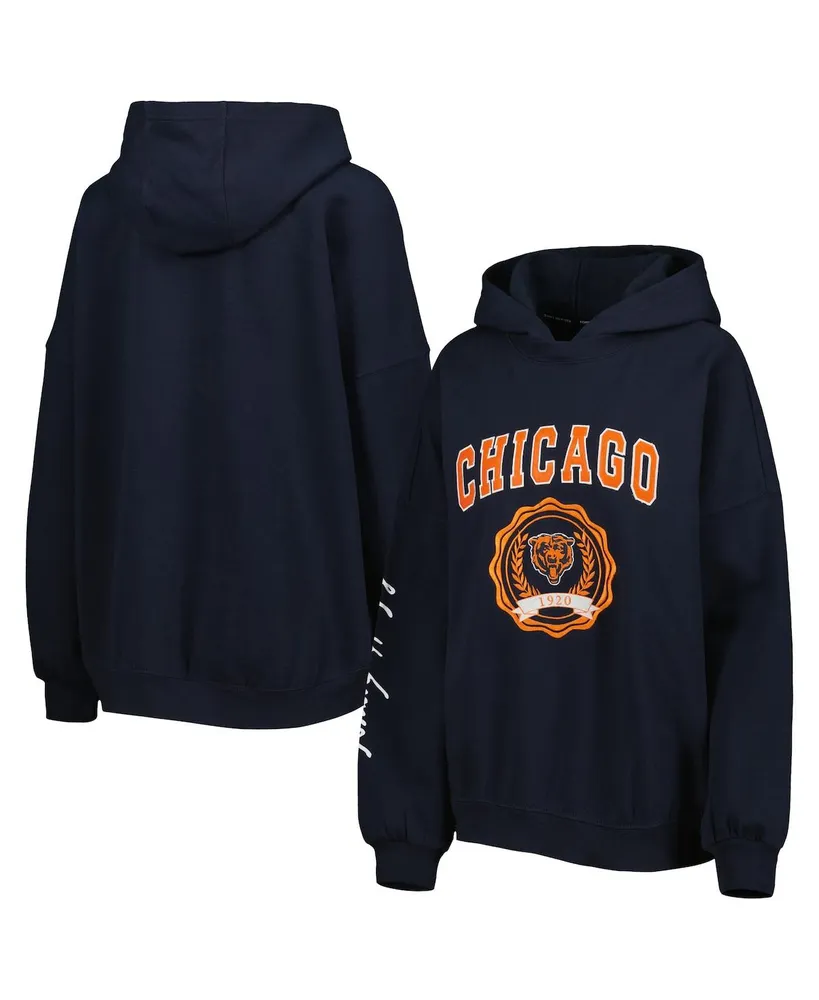 Women's Tommy Hilfiger Navy Chicago Bears Becca Drop Shoulder Pullover Hoodie