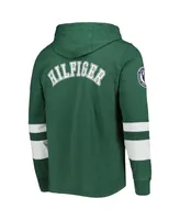 Men's Tommy Hilfiger Green, White Green Bay Packers Alex Long Sleeve Hoodie T-shirt