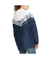Women's Tommy Hilfiger White, Navy Dallas Cowboys Staci Half-Zip Hoodie Windbreaker Jacket
