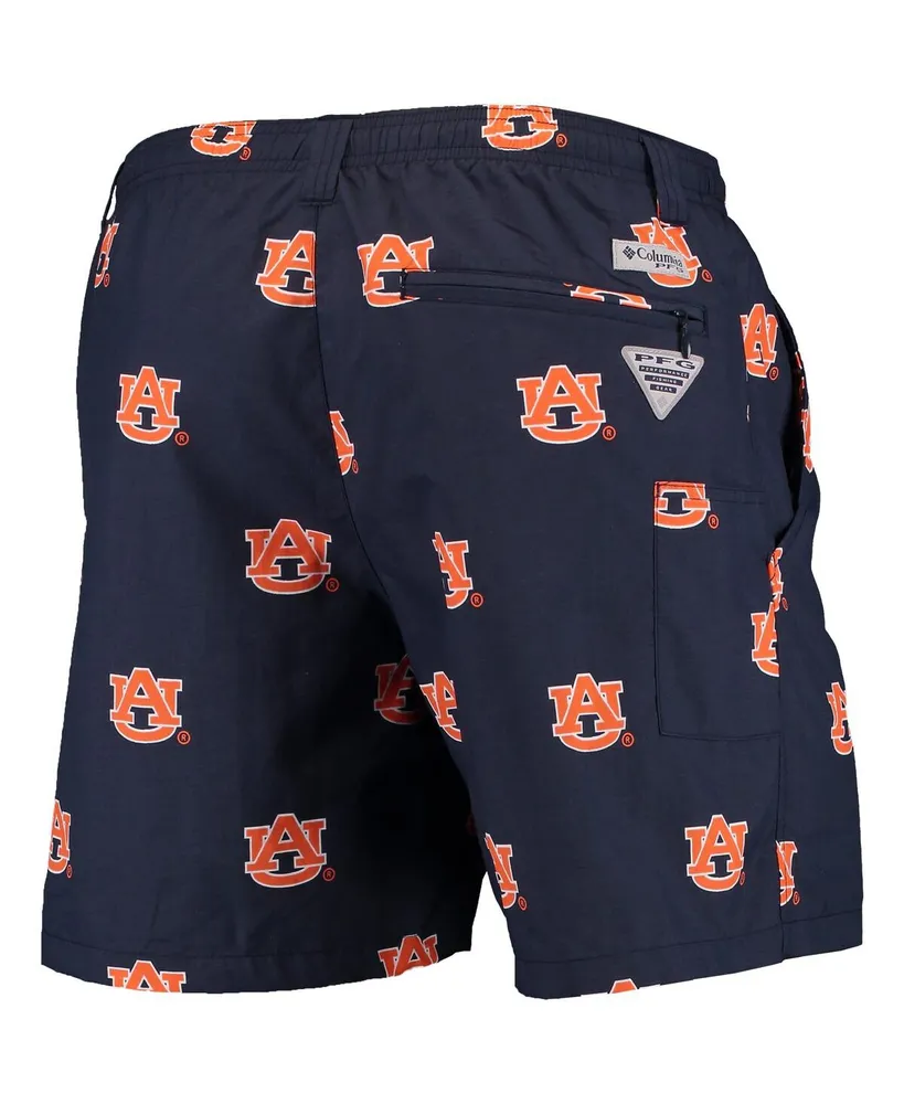 Men's Columbia Navy Auburn Tigers Pfg Backcast Ii 6"Omni-Shade Hybrid Shorts