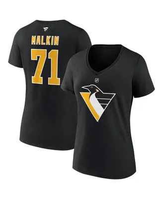 Women's Fanatics Evgeni Malkin Black Pittsburgh Penguins Special Edition 2.0 Name and Number V-Neck T-shirt