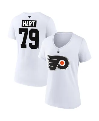 Women's Fanatics Carter Hart White Philadelphia Flyers Special Edition 2.0 Name and Number V-Neck T-shirt