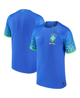Men's Nike Blue Brazil National Team 2022, 23 Away Breathe Stadium Replica Blank Jersey