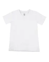 3 Pairs Boy's V-Neck Cotton T-Shirt Toddler|Child - White-White