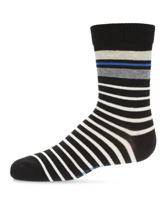 Boy's Striped Cotton Blend Crew Socks