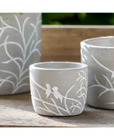 Lovebirds Silouette Cement Pot