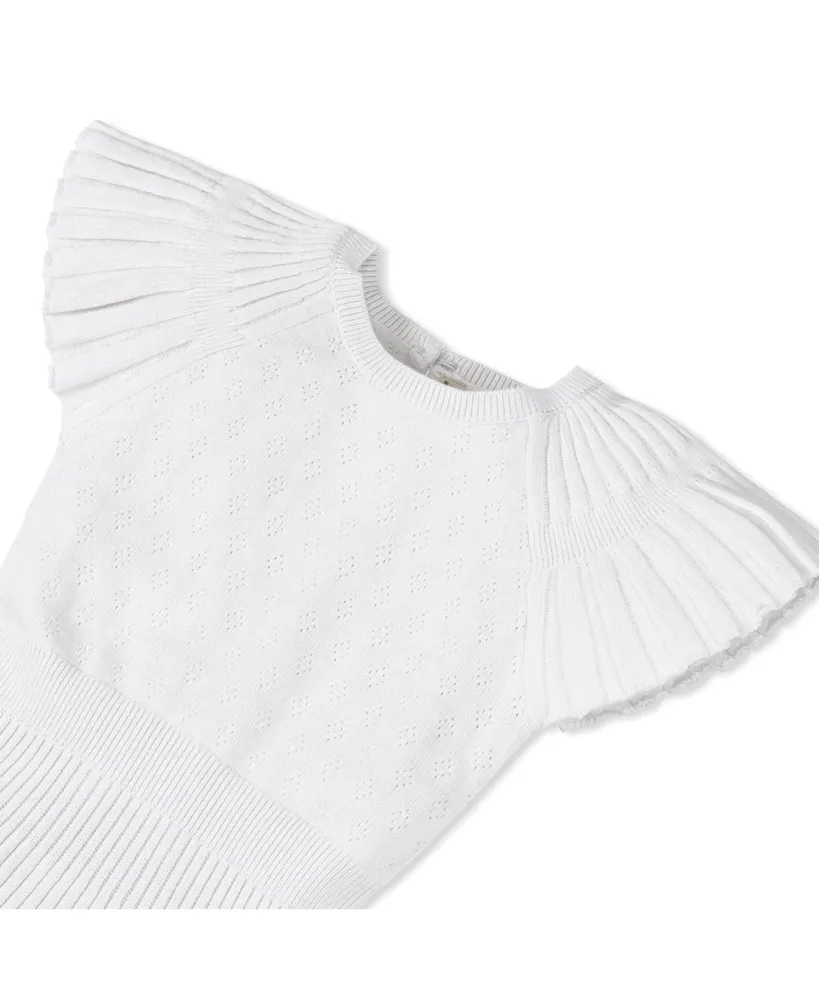 Hope & Henry Big Girls Organic Cotton Short Flutter Sleeve Sweater Dress