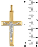 Esquire Men's Jewelry Two-Tone Crucifix Pendant in Sterling Silver & 14k Gold-Plate, Created for Macy's - Two