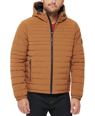 Tommy Hilfiger Men's Stretch Quilted Hooded Jacket