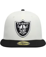 Men's New Era Cream and Black Las Vegas Raiders Chrome Collection 59FIFTY Fitted Hat