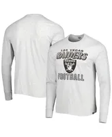 Men's '47 Brand Heathered Gray Las Vegas Raiders Dozer Franklin Long Sleeve T-shirt